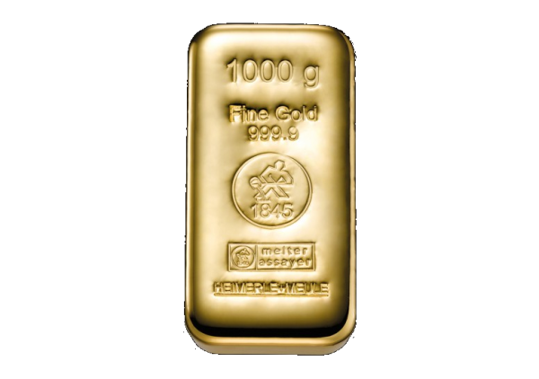 Goldbarren 1000 g. gegossen H+M