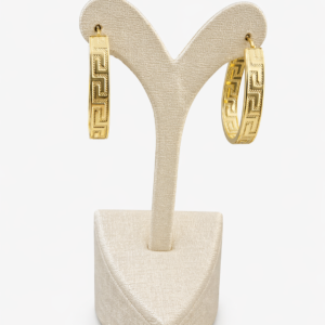 585 Gold Ohrringe 14K Damen – Elegante Creolen mit Greek Design Gelbgold