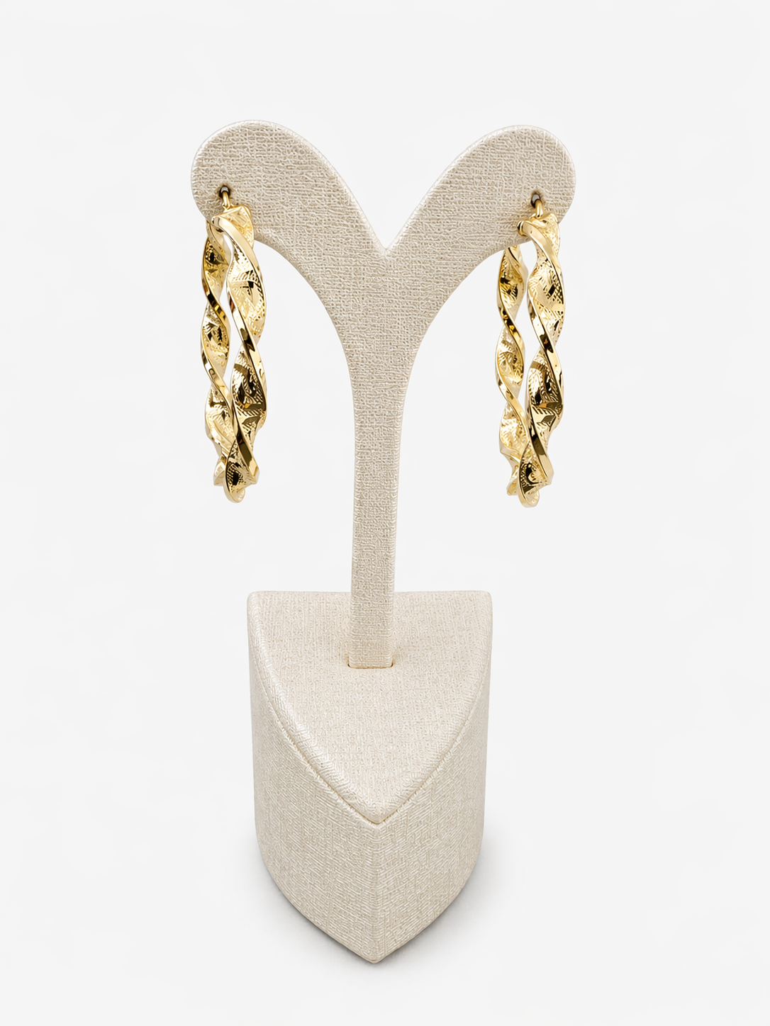 585 Gold Ohrringe 14K Damen – Elegante Gedrehte Creolen Gelbgold