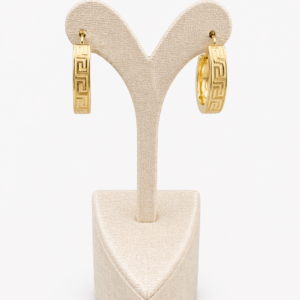 585 Gold Ohrringe 14K Damen – Elegante Greek Design Creolen Gelbgold 2,43 gr