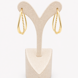 585 Gold Ohrringe 14K Damen – Elegante Tropfen-Creolen Gelbgold 3,15gr