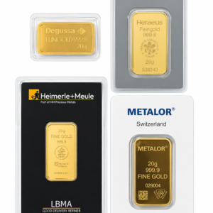 20 g Goldbarren – Diverse Hersteller | Feingold 999,9