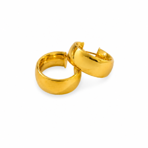 22K Gold Ohrringe – 4,5 g, Ø 15 mm, 15 mm breit
