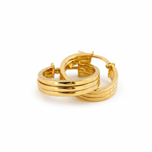 Mehrreihige Klappcreolen aus 22 Karat Gold – 3,6 g – Ø 15,5 mm