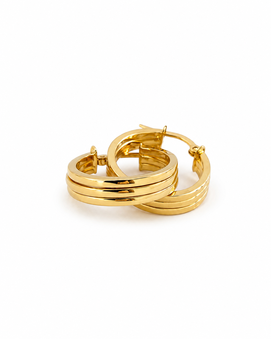 Mehrreihige Klappcreolen aus 22 Karat Gold – 3,6 g – Ø 15,5 mm