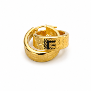 Creolen mit griechischem Muster aus 22 Karat Gold – 3,31 g – Ø 15 mm