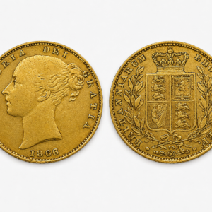 Goldmünze 1 Pfund Sovereign Victoria Shield 1866