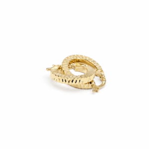 14K Gold Facetten-Creolen Ohrringe – 2,53 g