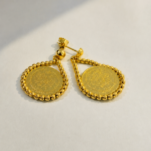 Münz-Ohrringe aus 22 Karat Gold – 7,88 g – 25 × 22 mm