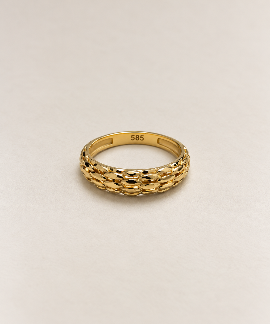 Geflochtener Ring aus 14 Karat Gold – 2,23 g – Ringgröße 52