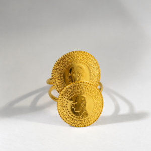 Doppel-Münzring aus 22 Karat Gold – 6,76 g – Ringgröße 57