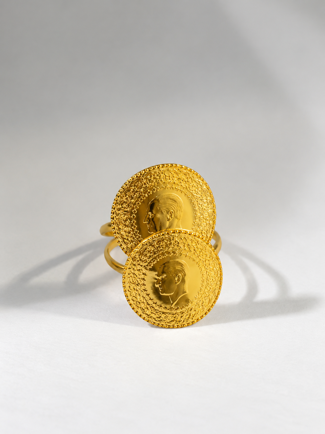 Doppel-Münzring aus 22 Karat Gold – 6,76 g – Ringgröße 57