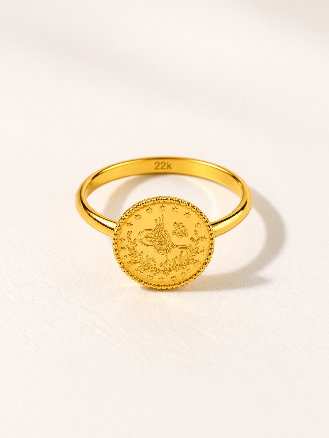 22 Karat Mini Reşat Goldring – 916 Echtgold | 2,17 g | Größe 48-50