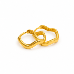 22 Karat Gold Creolen 3,28 g – 17 mm Gewellte Ohrringe aus 916 Gold