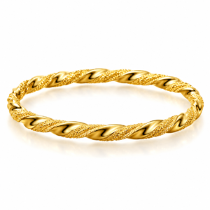 22 Karat Gold Armreif 4,18 Gramm – Gedrehtes Design – 60 mm – Größe 58