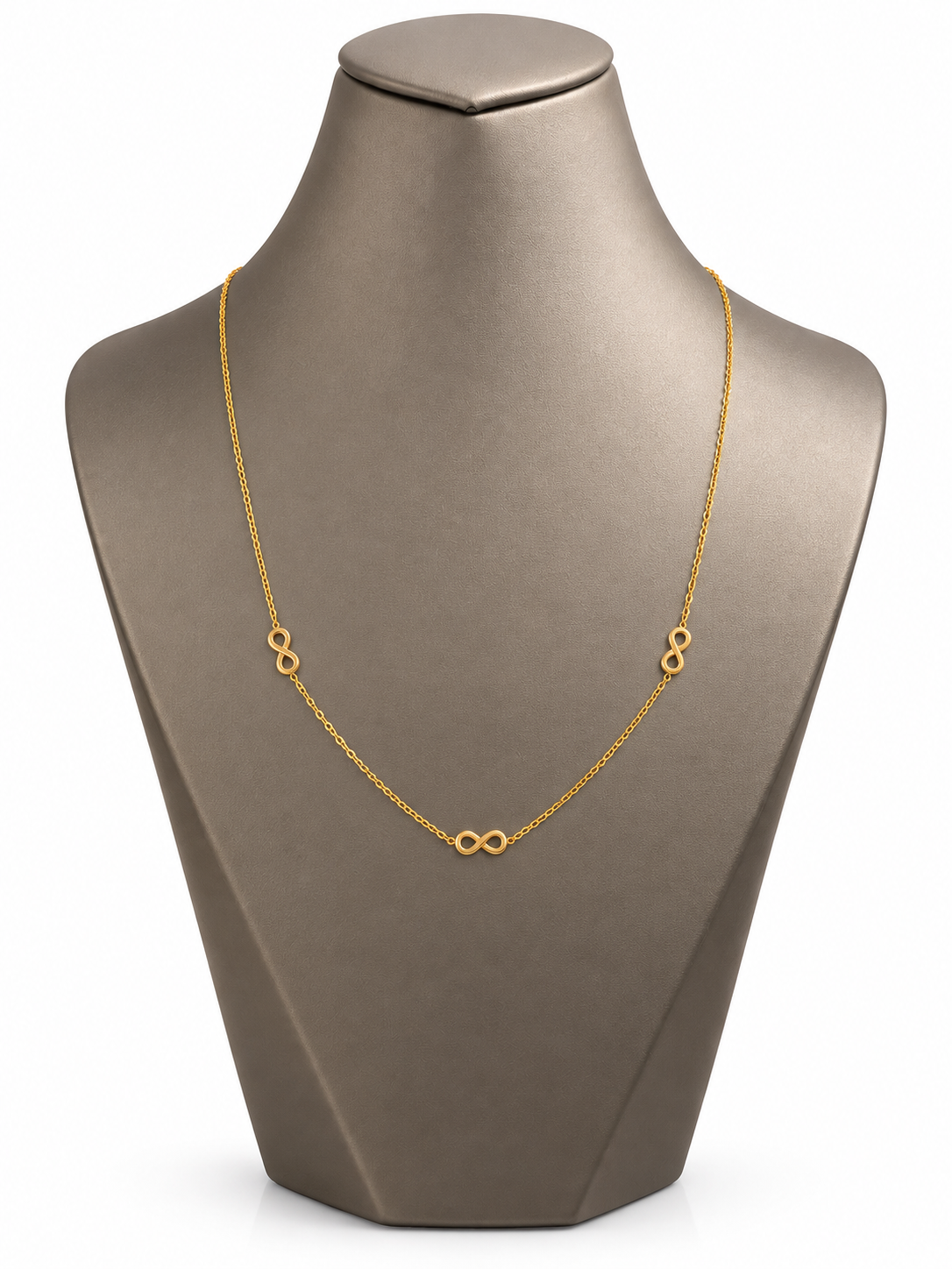 14 Karat Goldkette mit 3 Infinity-Symbolen – 2,55 g – 45 cm – 585 Gold