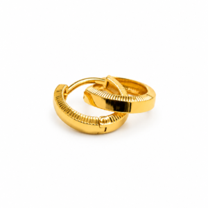22 Karat Gold Creolen 9 mm – 2,14 g – Elegante geriffelte Ohrringe aus 916 Gold