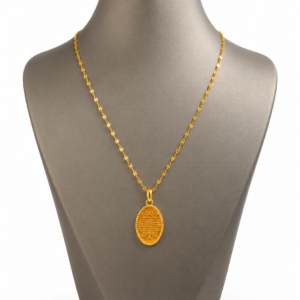 22 Karat Goldkette mit 21 Karat Goldanhänger – 2,28 g – 45 cm