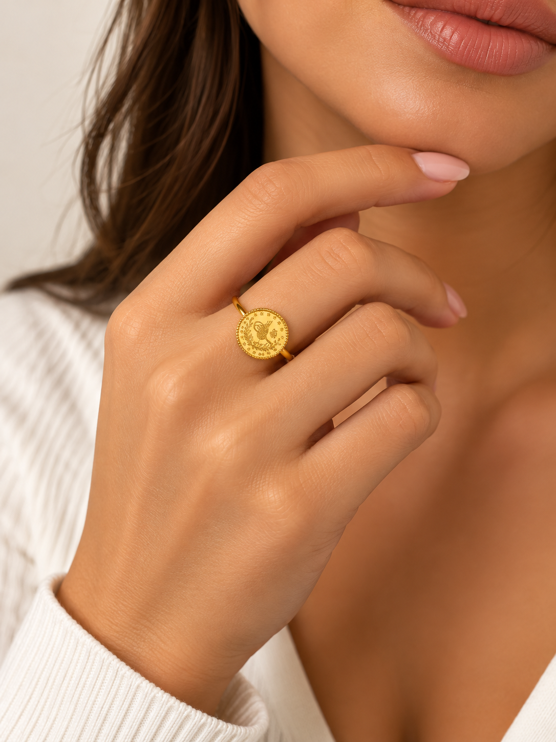 22 Karat Mini Reşat Goldring – 916 Echtgold | 2,17 g | Größe 48-50 – Bild 2